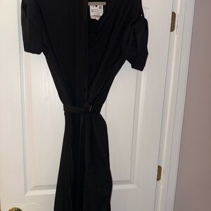 Zara Black Belted Short Sleeve Dress